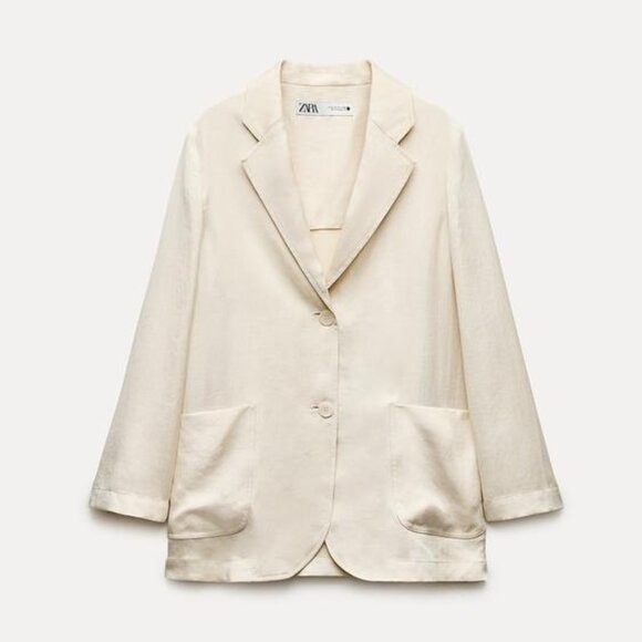ZARA OVERSIZED FLOWING BLAZER - Picture 1 of 10